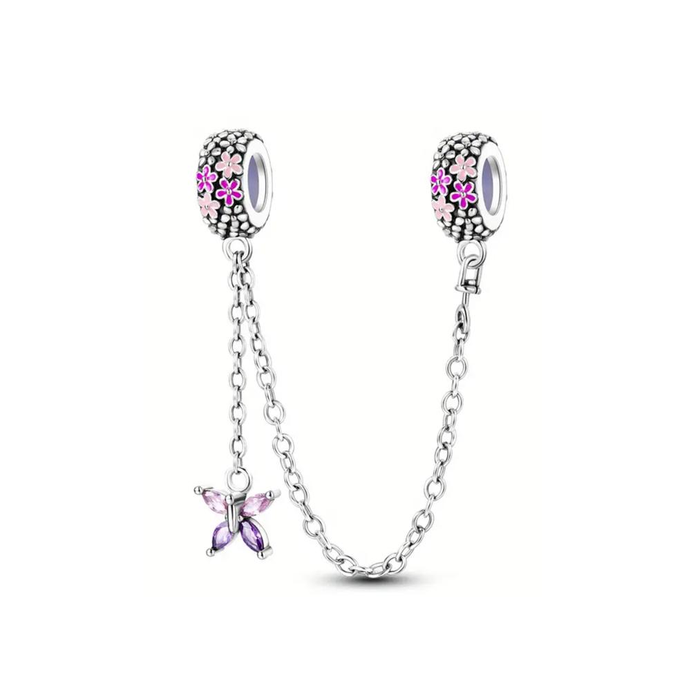 New Daisy Flower Hummingbird Boy And Girl Copper Safety Chain Fit For Original Bracelet Diy Boutique Women'S Jewelry