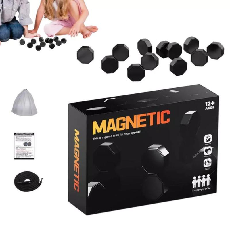 Party Games Magnetic Stones Game Interactive Magnet Board Strategy Game For Family Kids Adults Portable Magnetic Stones Play Set