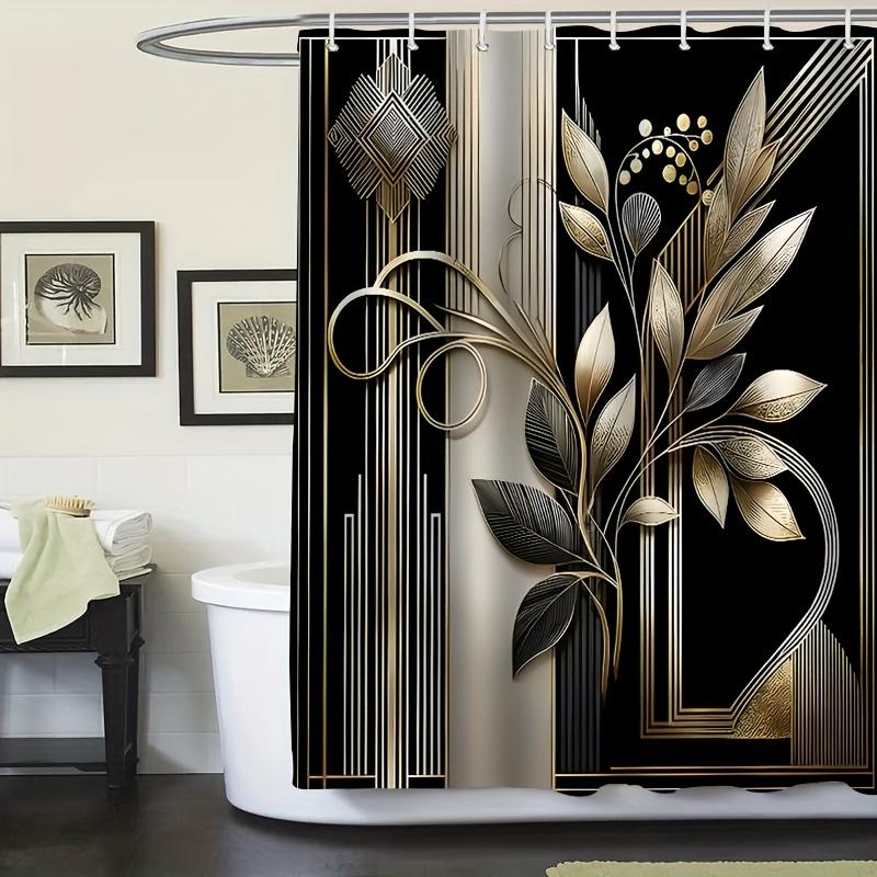Versatile Design Shower Curtain With Hooks Waterproof Easy Clean Quick Hang For Home Hotel Apartment Bathroom