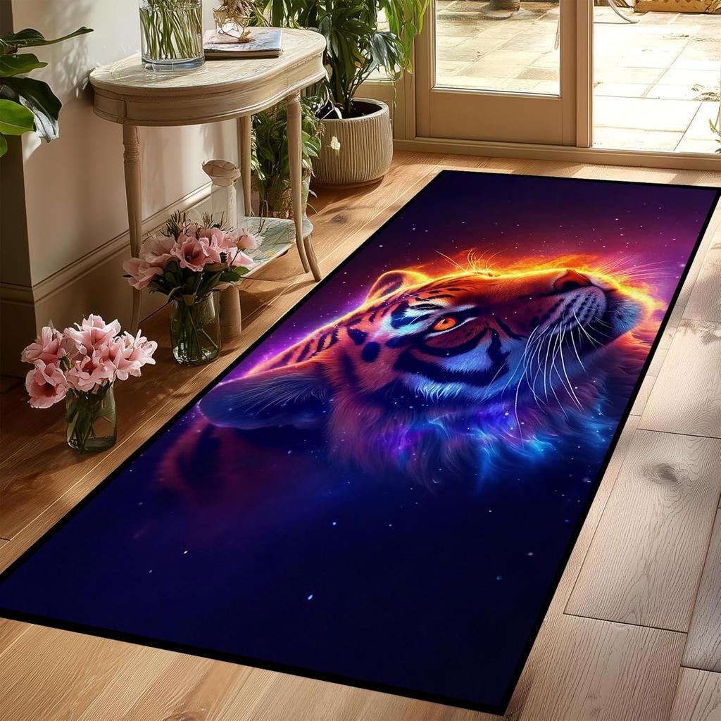 Galaxy Area Rug Outer Space Starry Sky Large Carpet for Home Living Room Bedroom Sofa DecorCarpet Dark Blue Non-slip Floor Mat