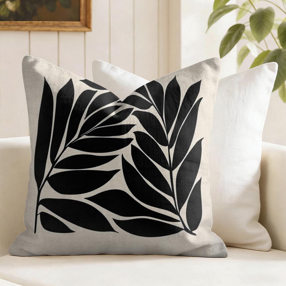 Classic Modern Flowers Cushion Cover Eco Linen Pillow Case DoubleSided Print Breathable Durable Zipper Home Decor Gift