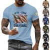 Men's Holiday Print Round Neck Short Sleeve Top Casual Sports Top