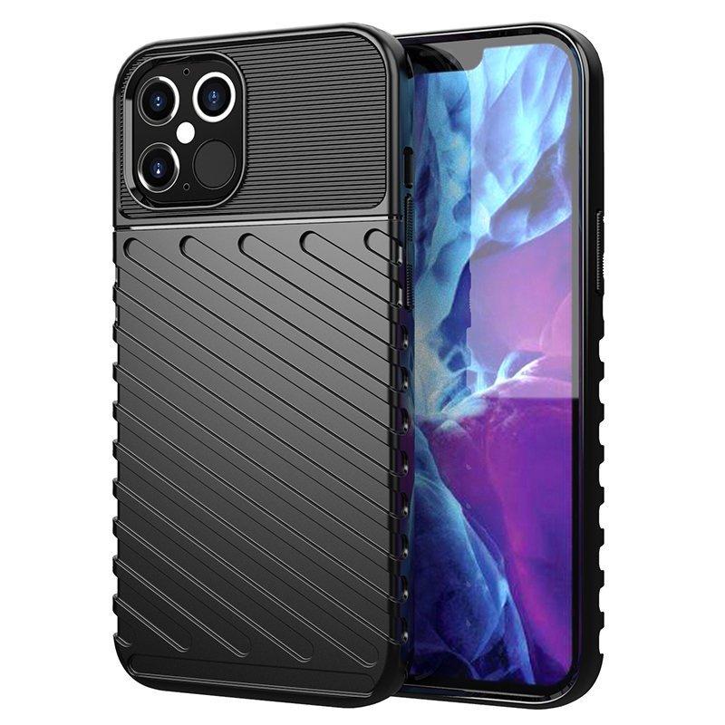 Thunder Case Elastyczne Pancerne Etui Pokrowiec Iphone 12 Pro Max Czarny