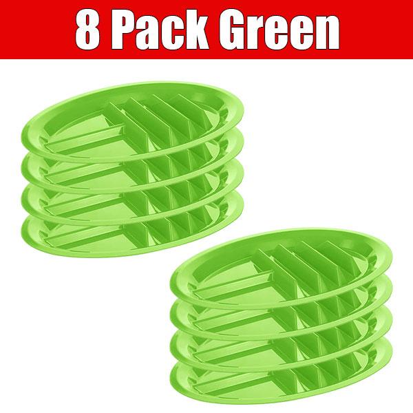 PGY 4/8 Packs Plastic Taco Plates for Party Large Taco Holder with 2 Dipping Areas Stand Up Divider for 3 Tacos Dishwasher Safe