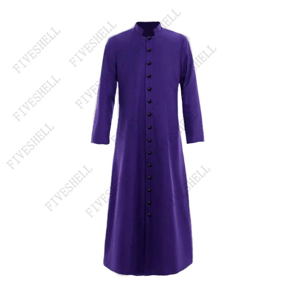 Halloween Cosplay legend Clergy Robe Cassock Cincture Medieval Clergyman Vestments Roman Priest Robe Cassock Costume