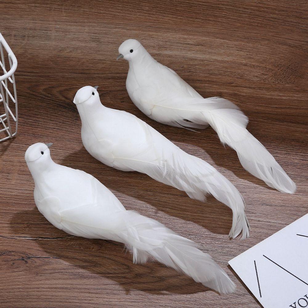 With Clip Venue Layout Christmas Home Furnishing Feather Bird Dove Imitation Bird Fake Bird