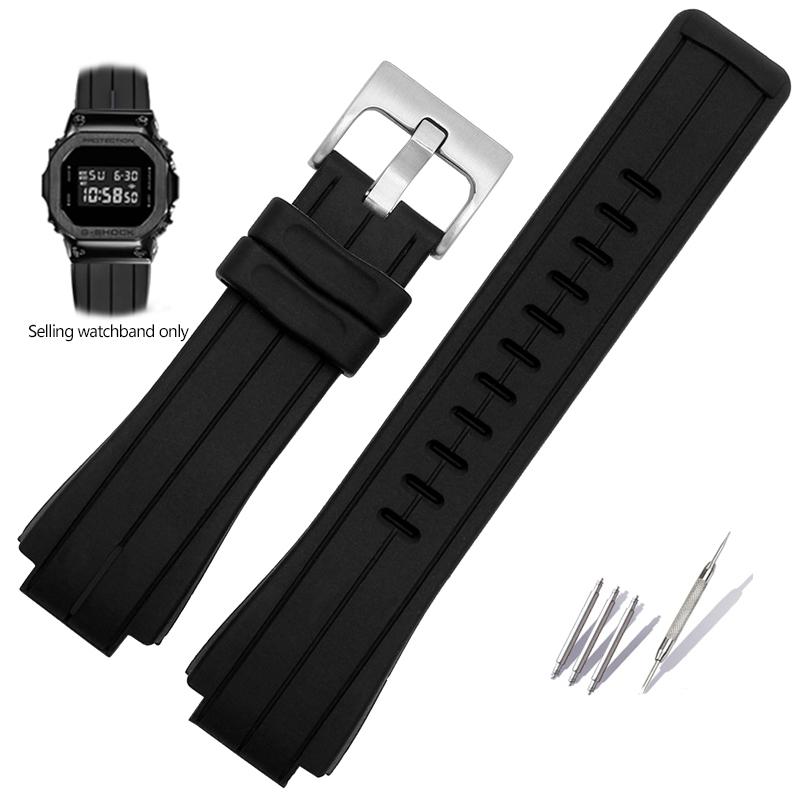 Silicone Watchband For Casio G-SHOCK GA2100 GA-2100 GM2100 DW5600 DW6900 Modified Black Rubber Sports Waterproof Strap 16mm