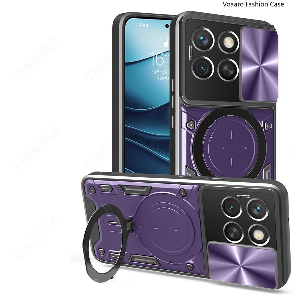Slide Lens Armor Funda for Honor X6C 4G Case for Honor X8C X6B X8B 200 Smart Play 60 Plus Case Magnetic Ring Stand Holder Cover
