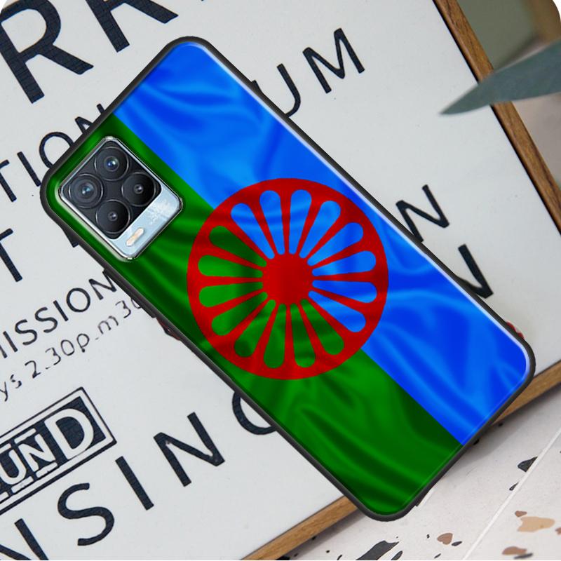 

Чехол с флагом цыганского цыганского цыганского флага для Realme 8 Pro 8i GT Master GT Neo 2 C21 Задняя крышка для OnePlus Nord 2 8T 9R 9 Pro Realme GT Master 5G