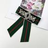 New Fabric Bow Rhinestone Pearl Brooches for Women Shirt Dress Collar Pins Elegant Fashion Accessories Jewelry Gifts