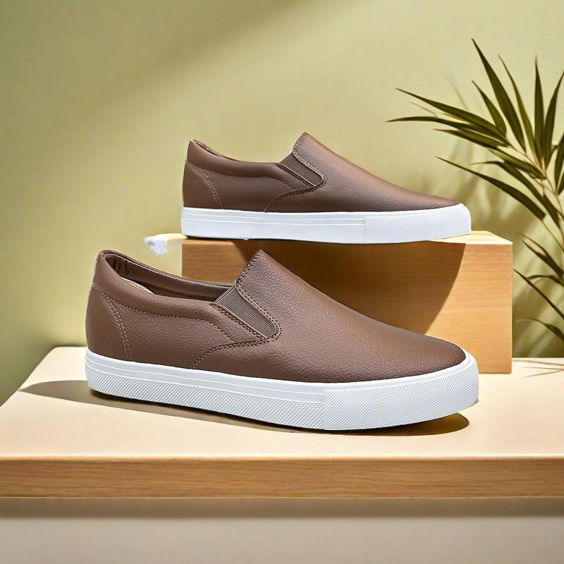 One-Pedal Little White Shoes Casual Versatile Student Low-Top Skateboard Shoes Men S Shoes Back Style Men S And Women S Flat Bottom 40 коричневый
