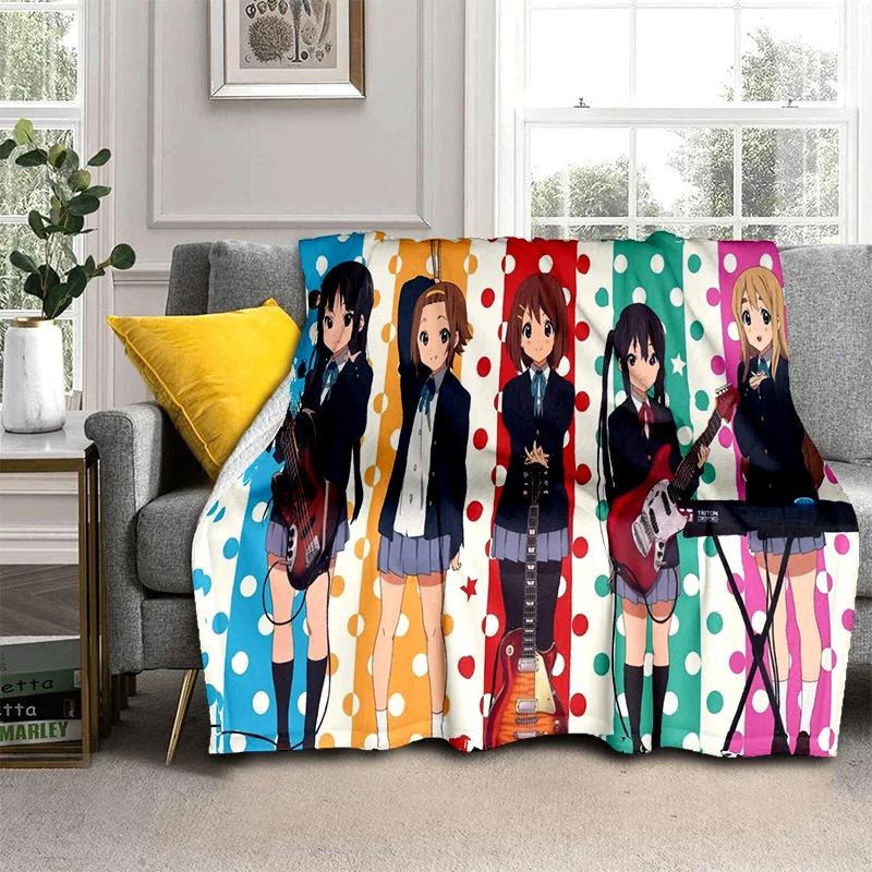 3D Kawaii Girls K-ON Cartoon Cute Lolita Blanket,Soft Throw Blanket for Home Bedroom Bed Sofa Picnic Travel Cover Blanket Kids