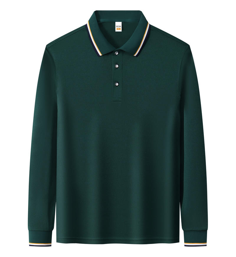 Men'S Clothing Brand Lapel Polo Shirt Long Sleeve T-Shirt High Quality Autumn Winter Solid Color Casual Breathable Top Unisex