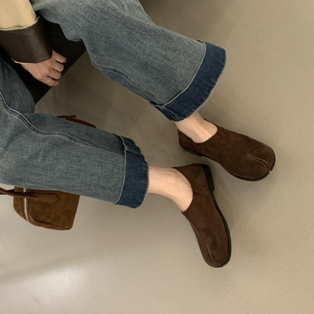 2025 autumn new woolen deep-mouth suede soft-soled foot cover versatile fashion commuter work women's single shoes