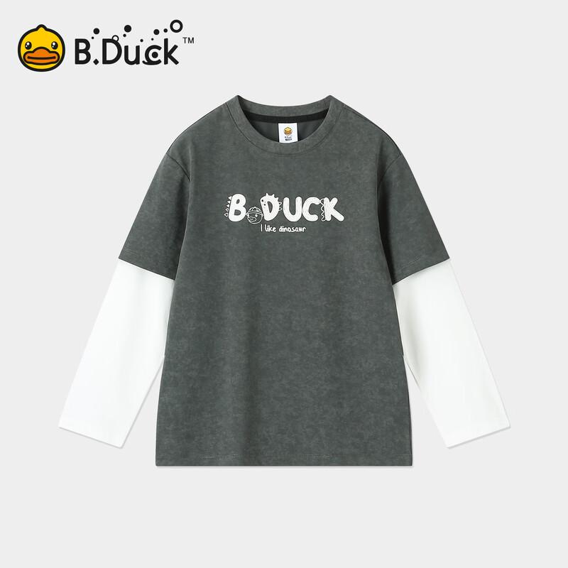 B.Duck Boys' Long-Sleeve Fake Two-Piece T-Shirt