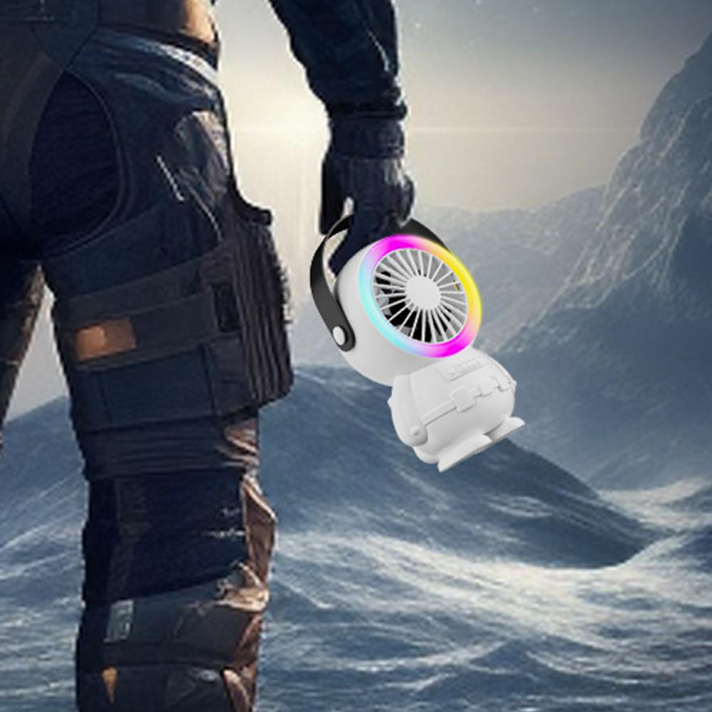 Astronaut Mini Fan USB Rechargeable Spaceman Small Desktop Fan 3 Speeds Cooling Personal Fan for Home Office Travel Dormitory