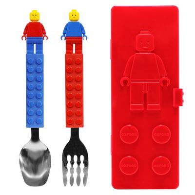 Oxford Block Spoon and Fork Case Set, Red, 1 Set, Korean Popular Tableware