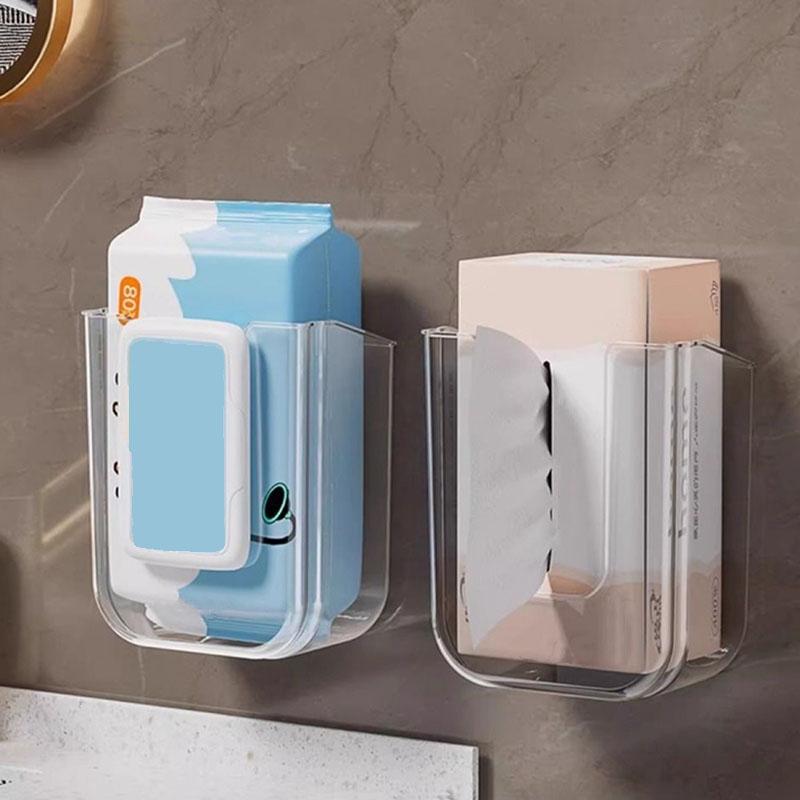 

Wet Wipes Storage Box Punch-free Bathroom Wall-mounted Storage Box Toilet Tissue Box Light Luxury Paper Box Wet Wipes Box