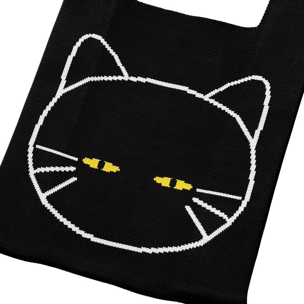 Nitori Strick-Tragetasche, Deco-Katze, 2117300027144