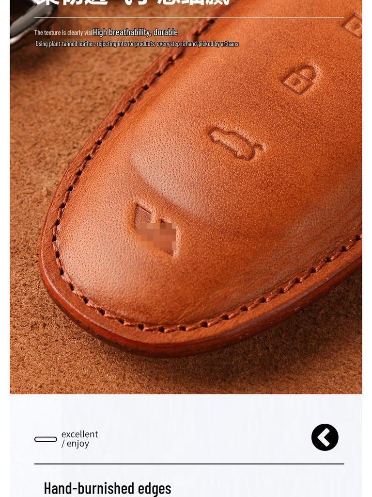 Premium Cowhide Genuine Leather Key Case for L9 Model - Ideal Car Key Protector
