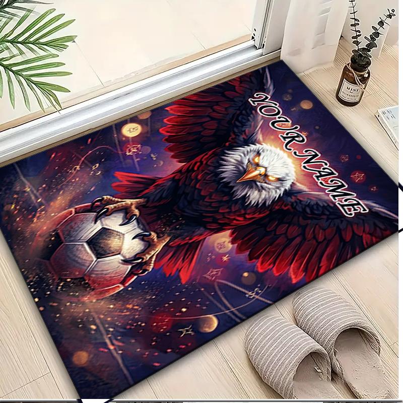 1PC Custom Name Eagle Football Dreams Theme Floor Mat Ideal for Living Room, Game Rooms, Office, Bedroom, Office Floor Mat , Floor Mats for Home