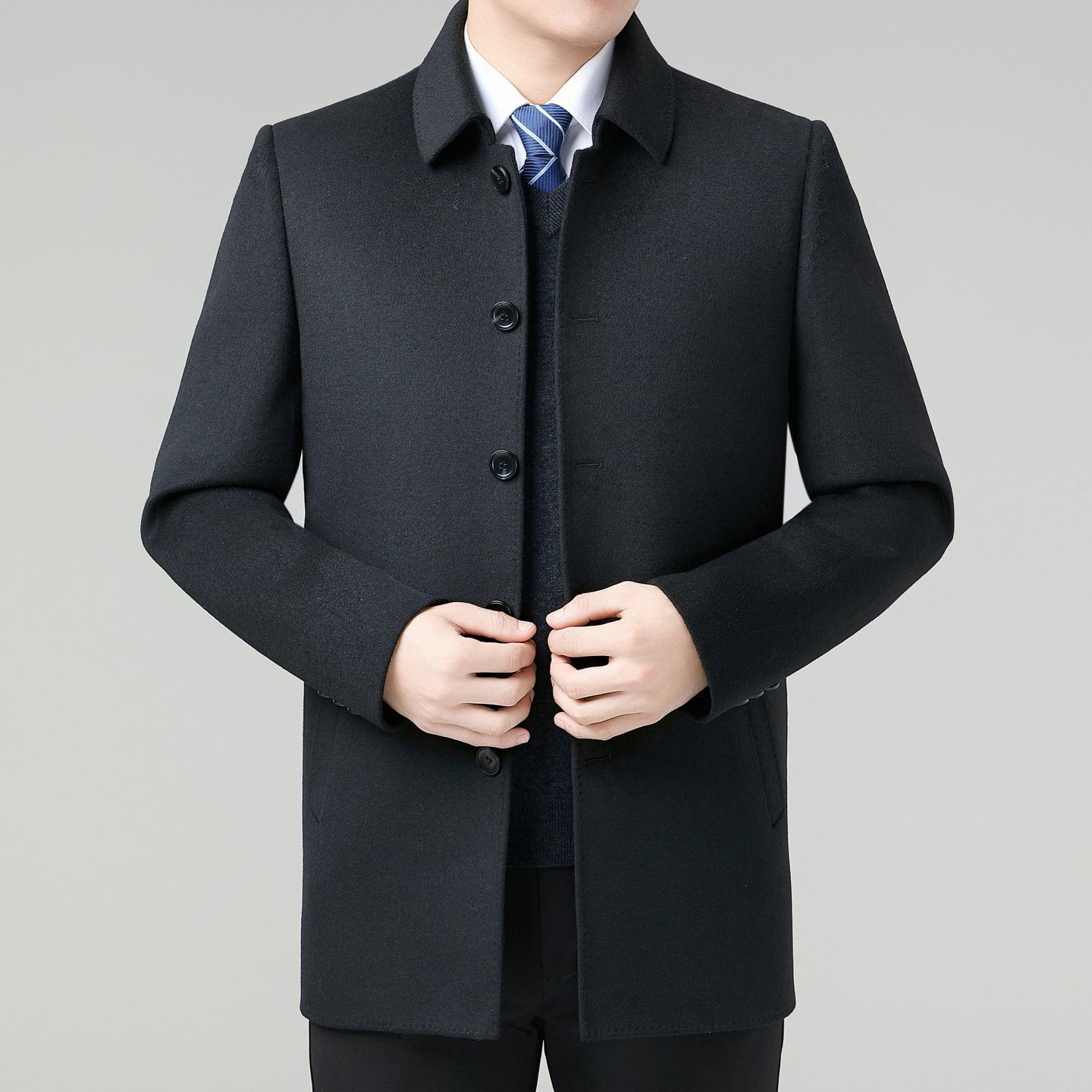 

Luxury Double-Faced Wool Coat for Men - Autumn/Winter Edition XXL чорний