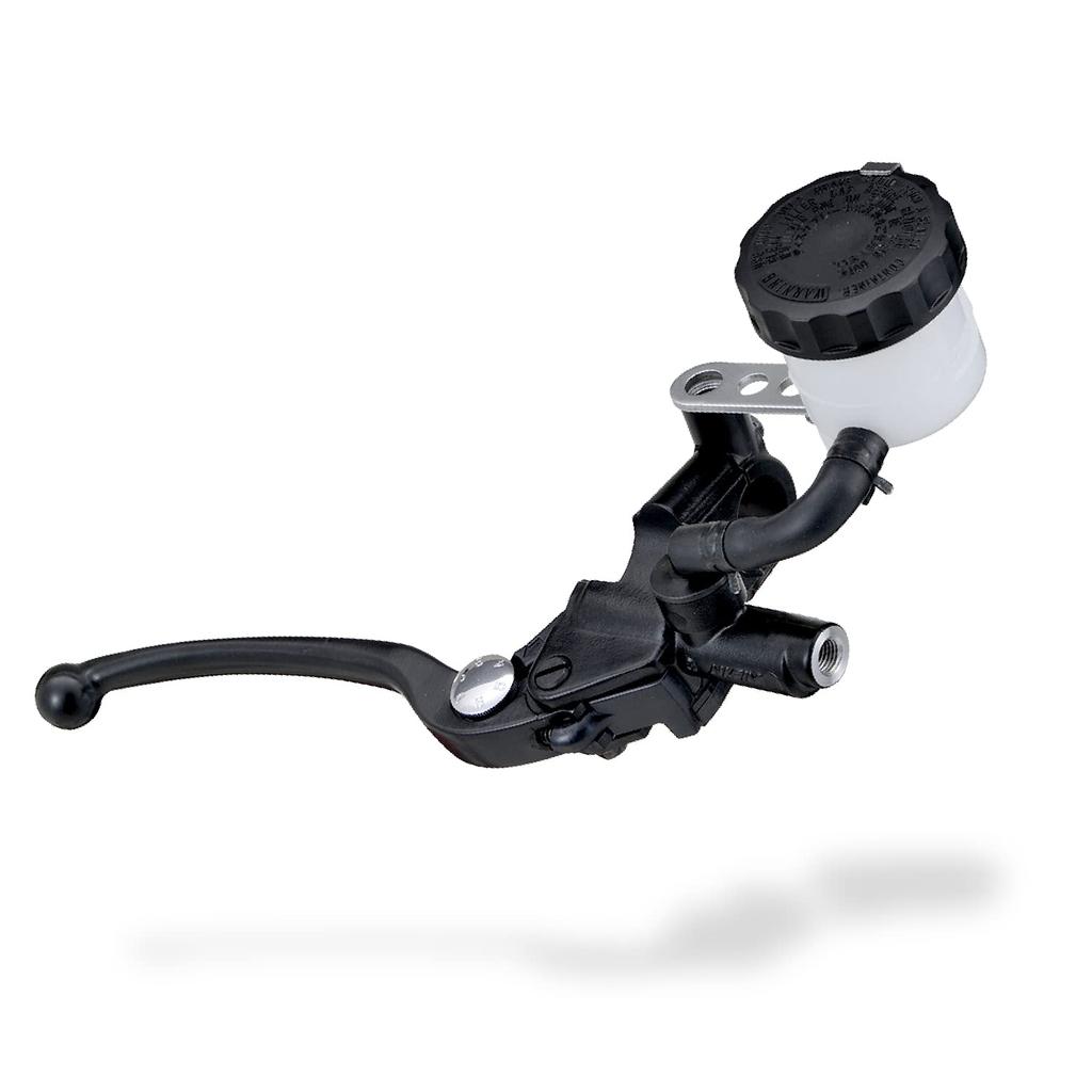 Daytona Nissin 61758 Horizontal Brake Master Cylinder, Remote Tank, 1/2 Inch, Black Body, Black Lever