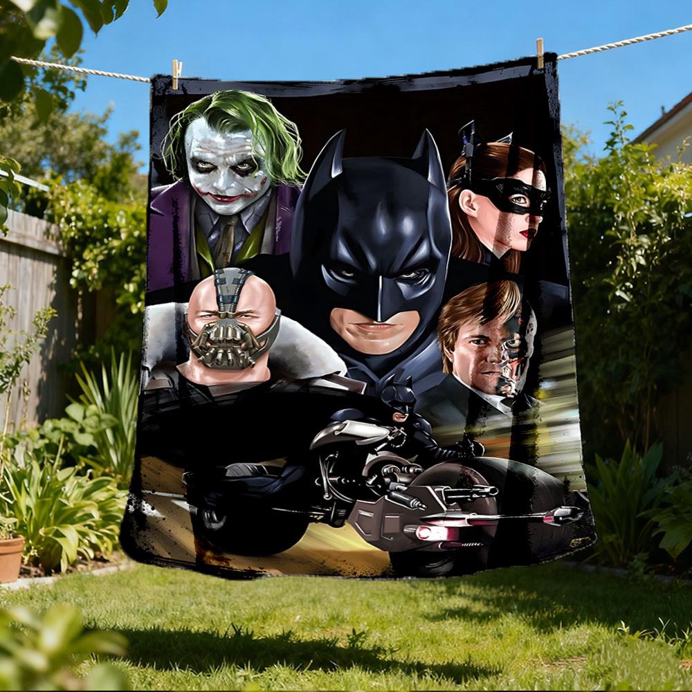 1 шт. Бэтмен, Злодеи Наружная фланелевая плед-одеяло Мягкое, легкое и теплое для дивана, офиса 80x120cm