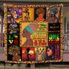 Cozy Vintage Flannel Throw Blanket Empowering African Design Soft Warm Blanket All Season Blanket For Couch Bed Black Girls Gift