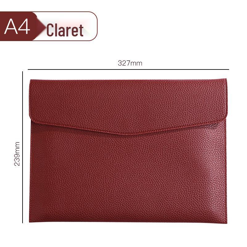A4 Leather Storage File Bag - Portable Archive Folder with Logo Option