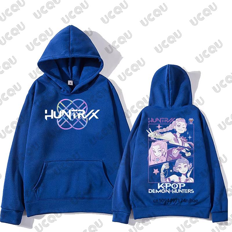 KPop Demon Hunters Anime Print Cotton Women Men Hoodies Autumn Winter Long Sleeve Sweatshirt Casual Fashion Oversized Tops