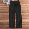 Pantaloni lunghi in lino e cotone da uomo Pantaloni casual dritti larghi taglie forti 4 colori