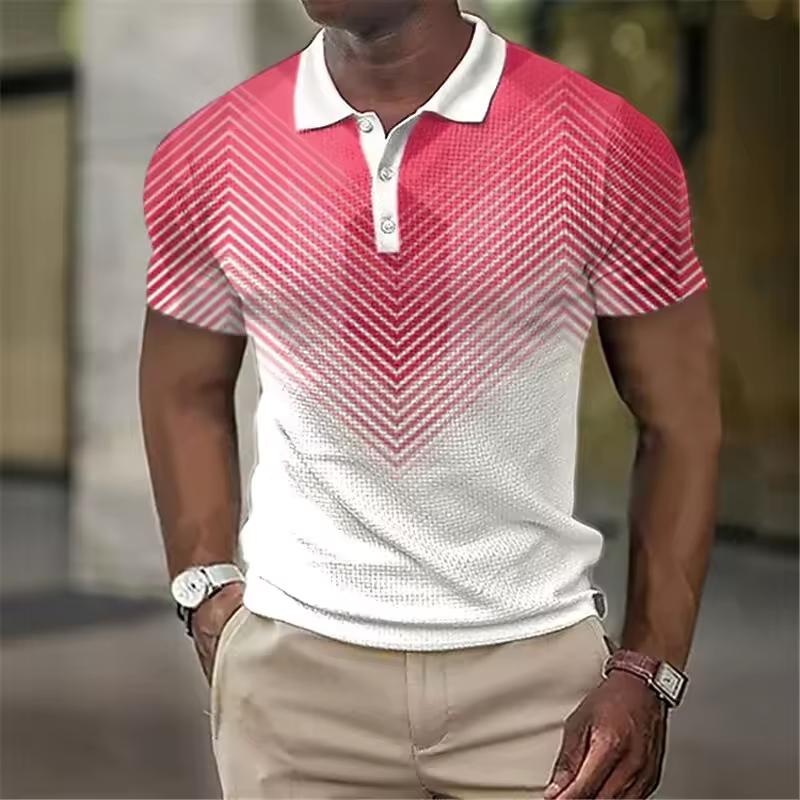 Classic Men s Polo Shirt 3D Printed Short-Sleeved Shirt Cool Pattern Short-Sleeved Polo Shirt Vacation Casual New Top S