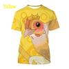 Chicken 3D Printed Short Sleeved T-shirt Summer Breathable Polyester Simple Round Neck Top
