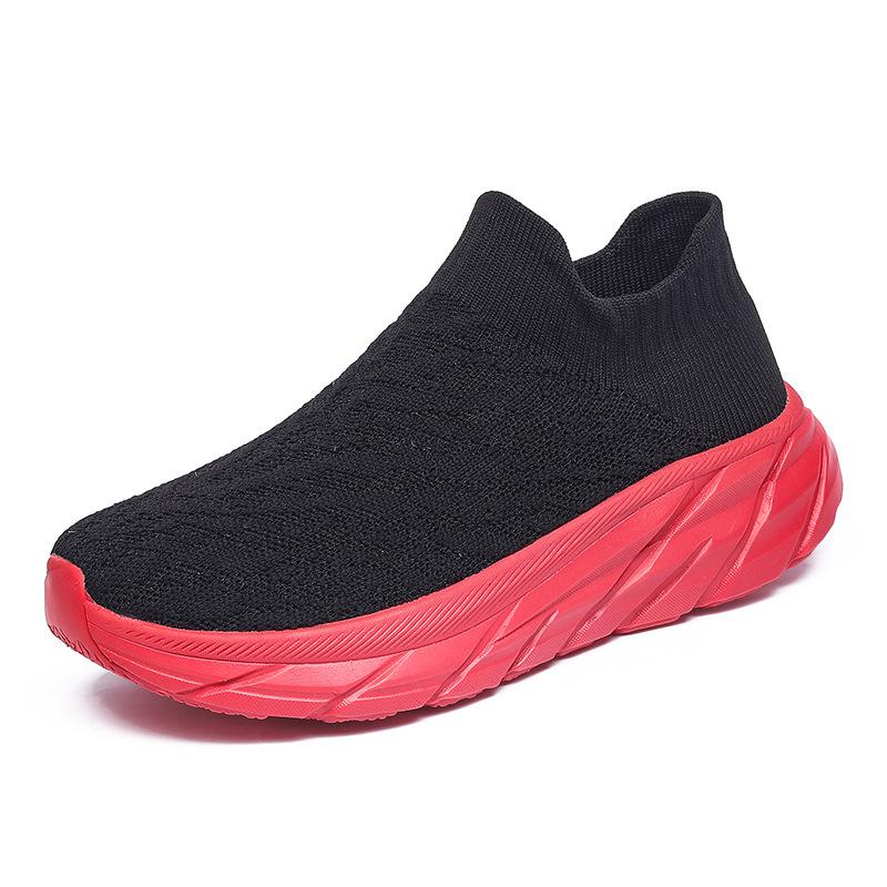 Large size couple fly-woven sneakers platform-soled trendy socks shoes cover feet and pedal men's shoes