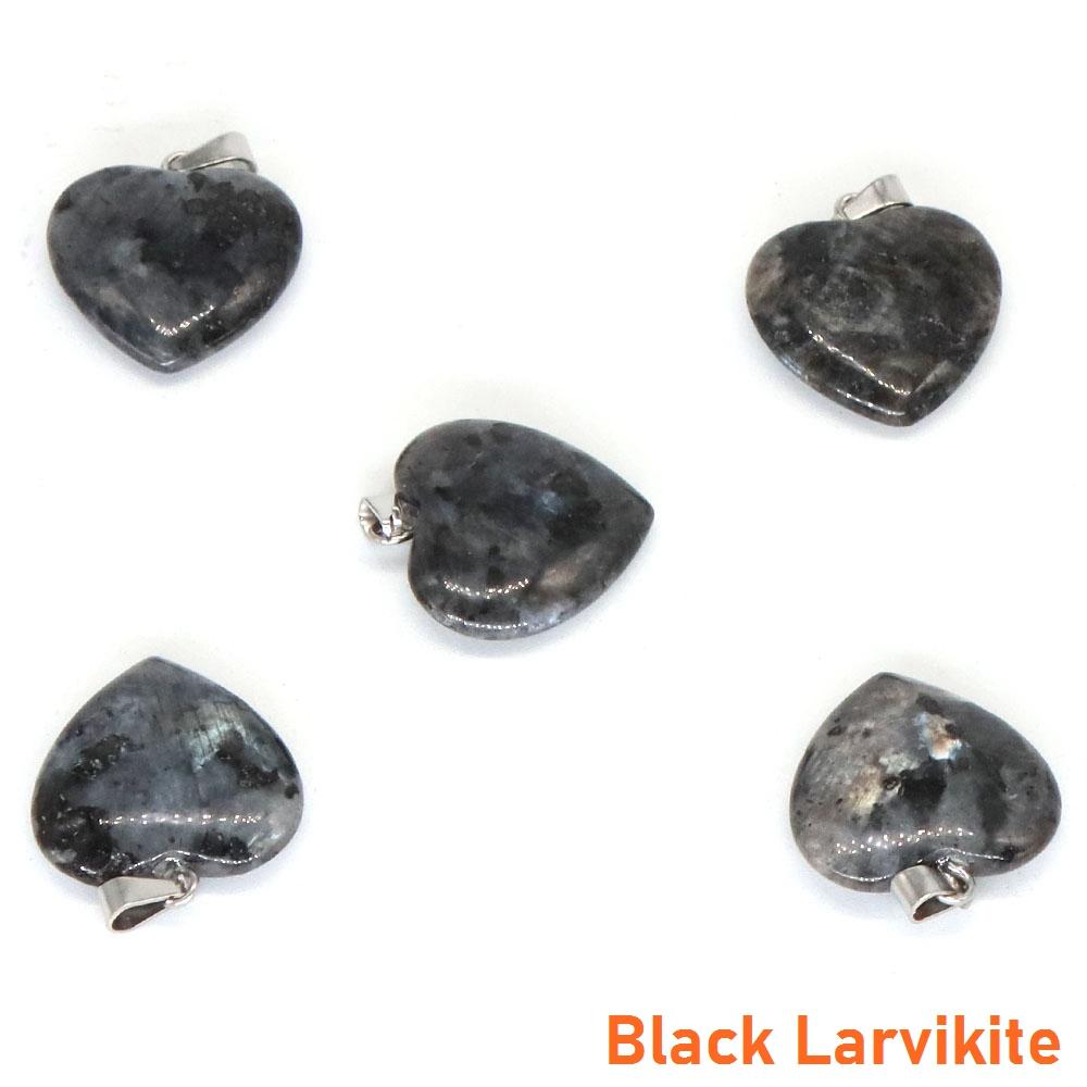 10PC/Set Love Heart Shaped Pendant Natural Stone Rose Quartz Crystal Turquoise Tiger Eye Aventurine Jewelry Making Necklace 20mm