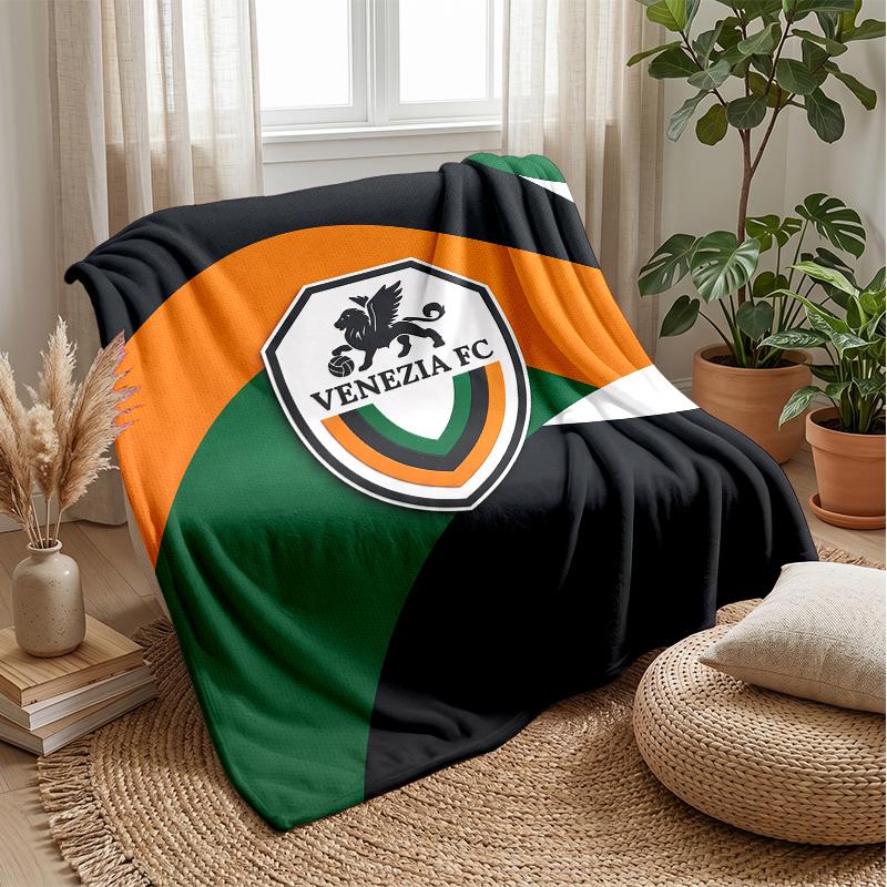 Venezia FC Football Print Flannel Blanket, Soft Warm Lightweight Throw Blanket for Sofa Bed Camping