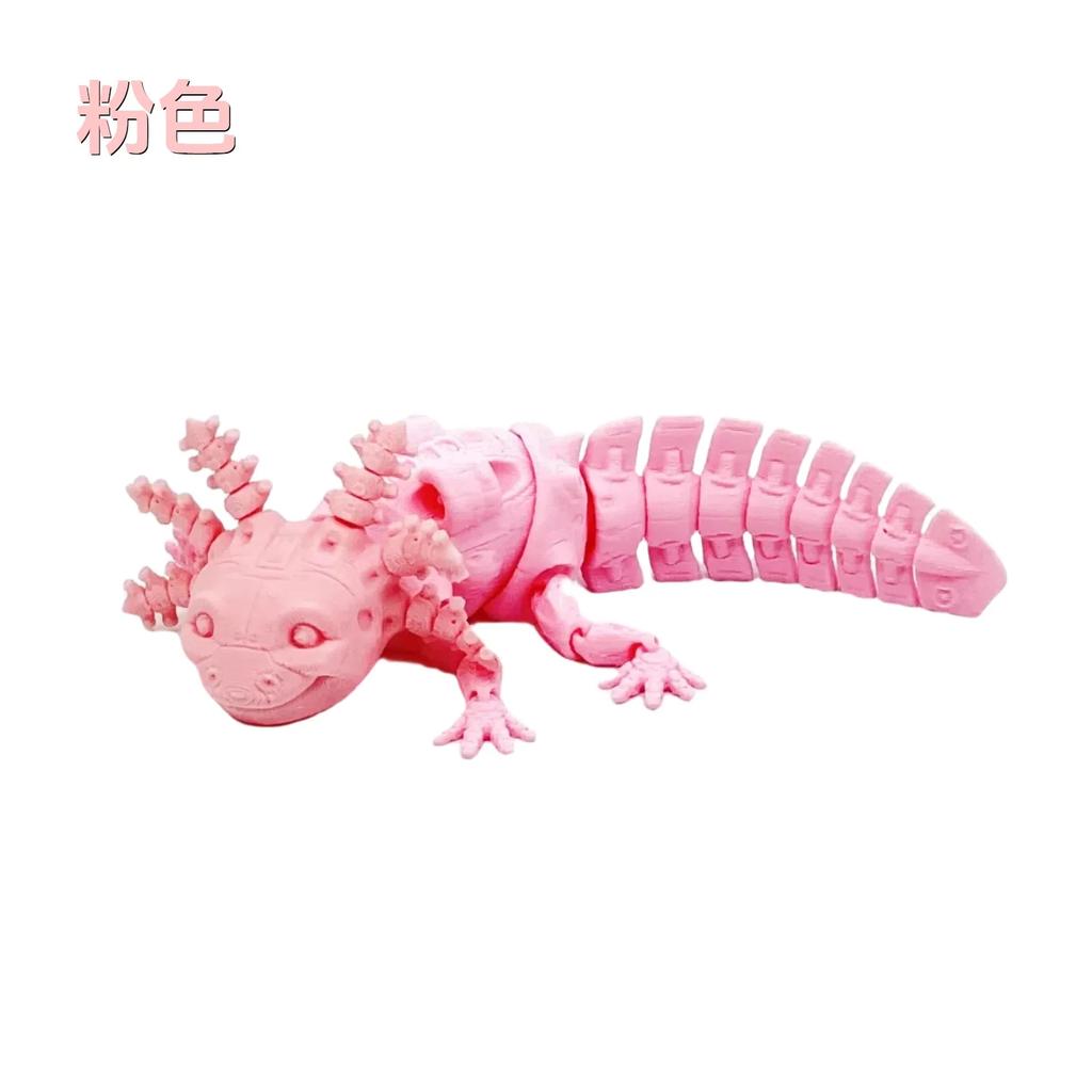 3D-gedrucktes Axolotl-Spielzeug Sammlerstück Bewegliche mechanische Axolotl-Figur Schreibtischspielzeug zur Stressreduzierung Heimdekoration