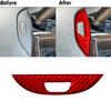 Fit For BMW X5 E53 2000-06 Red Carbon Fiber Arm Rest Handle Cover Trim Sticker