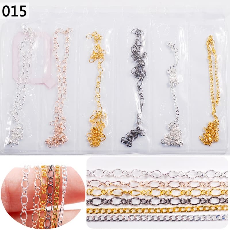6-Grid Bag Candy Color DIY Nail Nail Beauty Chain Beauty Chain Nail Ornament