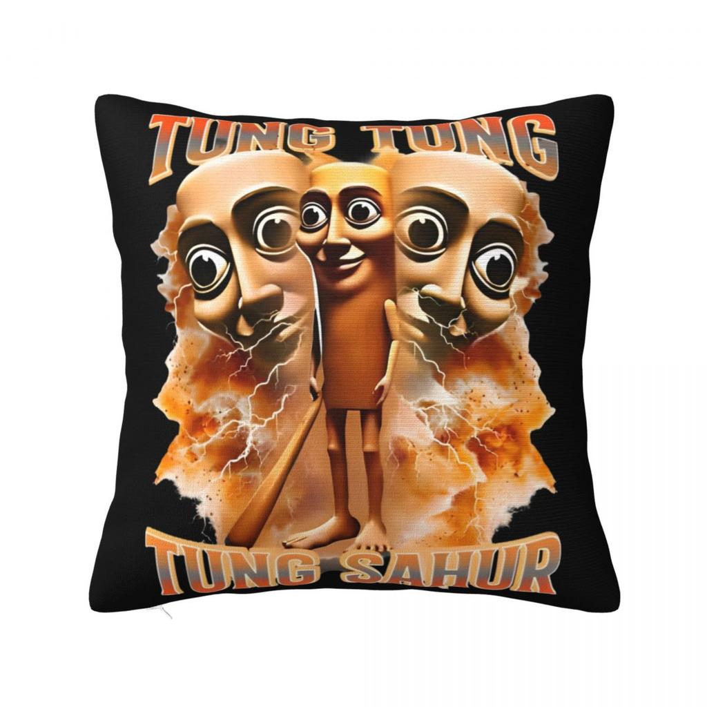 Tung Tung Tung Sahur Square Pillow Case Italian Brainrot Meme Cushion Covers Fashion Decorative Pillowcover for Seat 18
