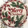 Vintage Christmas Metal Sign Candy Cane Holly Berry Decor Kitchen Wall Art Gift