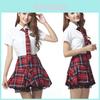 Elegant And Alluring Womens Sexy Lingerie Uniform Cosplay School Girl Outfit Set