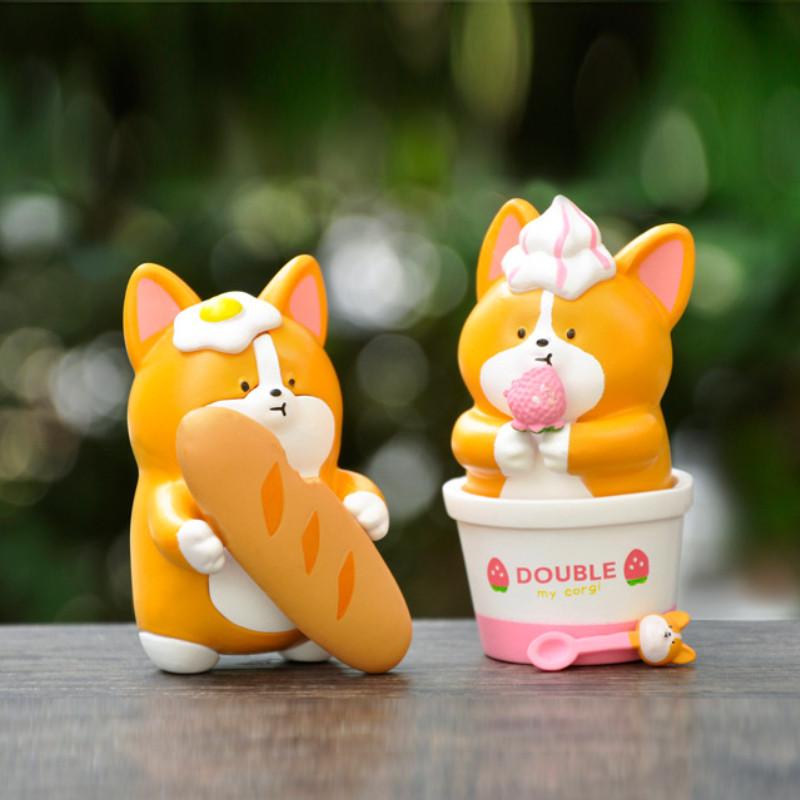 Fun Shiba Inu Corgi Figurine Playful Pvc Design For Desk And Car Accessories
