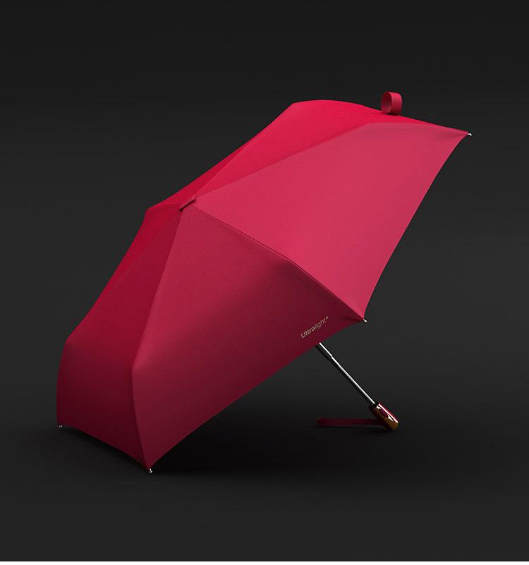 Ouli Cat Three-Fold Automatic Lightweight Sunshade and Rain Umbrella with UV Protection.