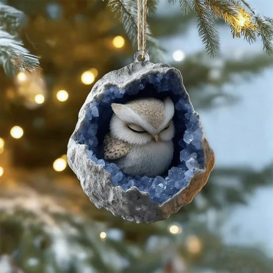 Christmas Countdown Calendar Box 24-Day Advent Calendar Acrylic Forest Animal Hanging Decorations Festive Atmosphere Enhancer