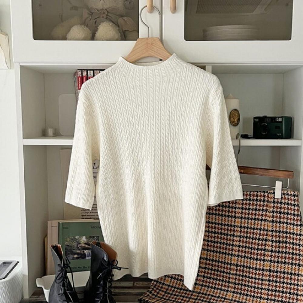 Shop Women Cable KniT T shirT Ivory Dgb Wkn 3713