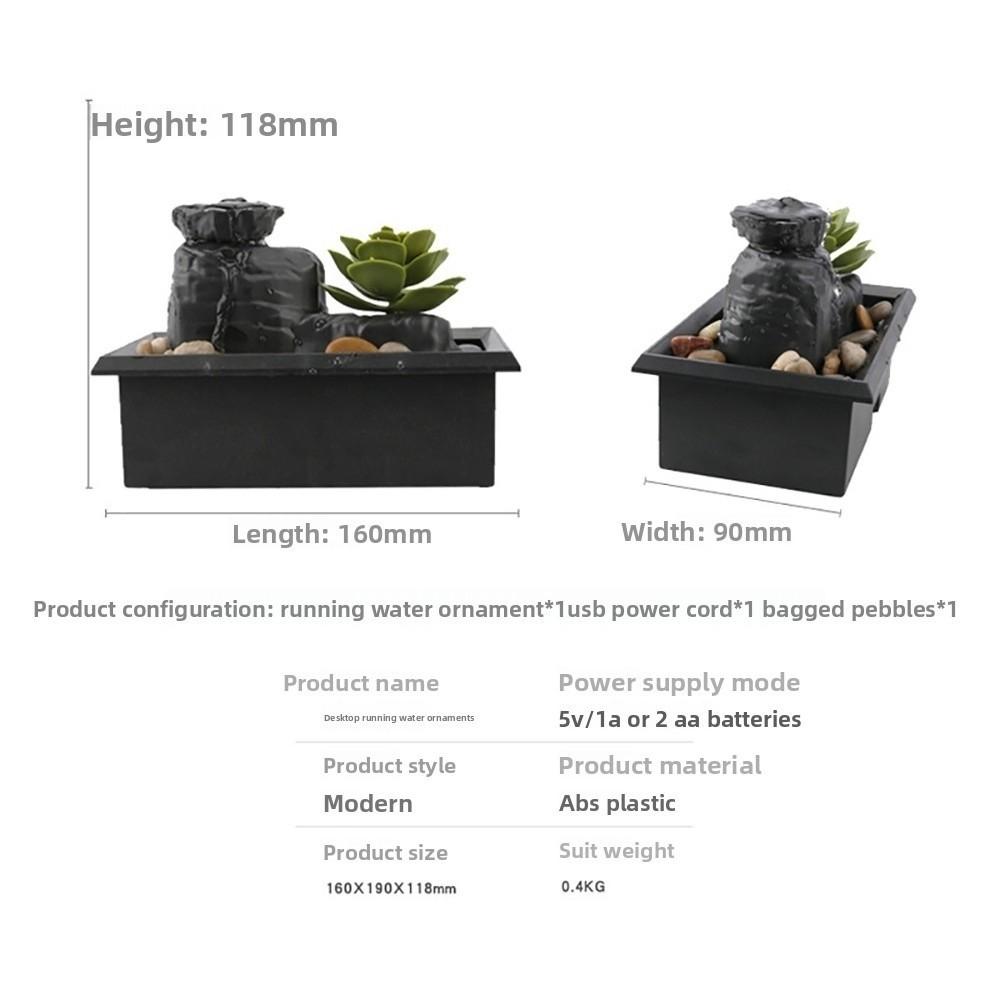 Circulating Water Flow Water Fountain ABS Waterfall Decoration  Office Ornaments