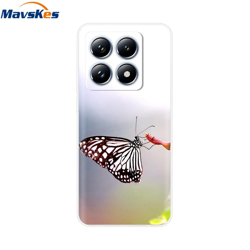 For Xiaomi 14T 5G Case Cute Soft Transparent TPU Painted Silicone Cover For Xiaomi 14T Pro 5G 2024 Mi14T Phone Cases Coque Funda