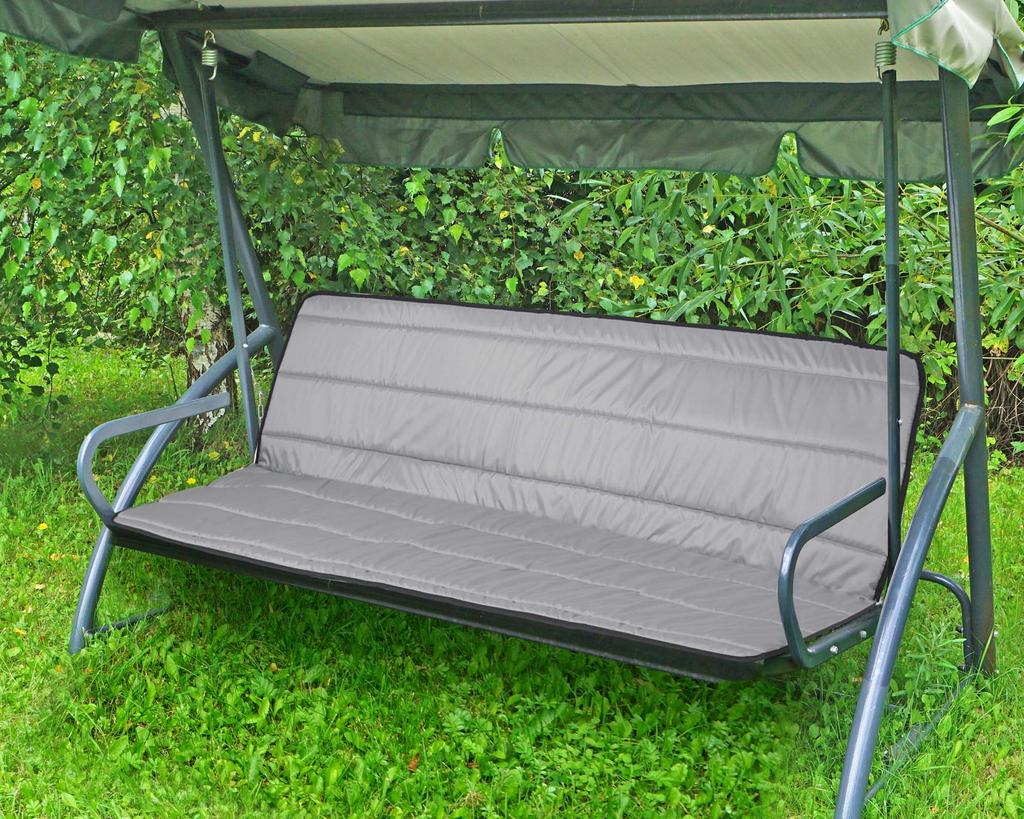 Set of garden foam cushions 150x50x50 cm dark gray